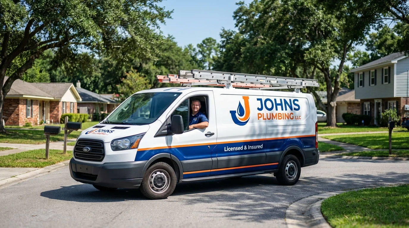 Johns Plumbing LLC service van in Glen Ridge, NJ
