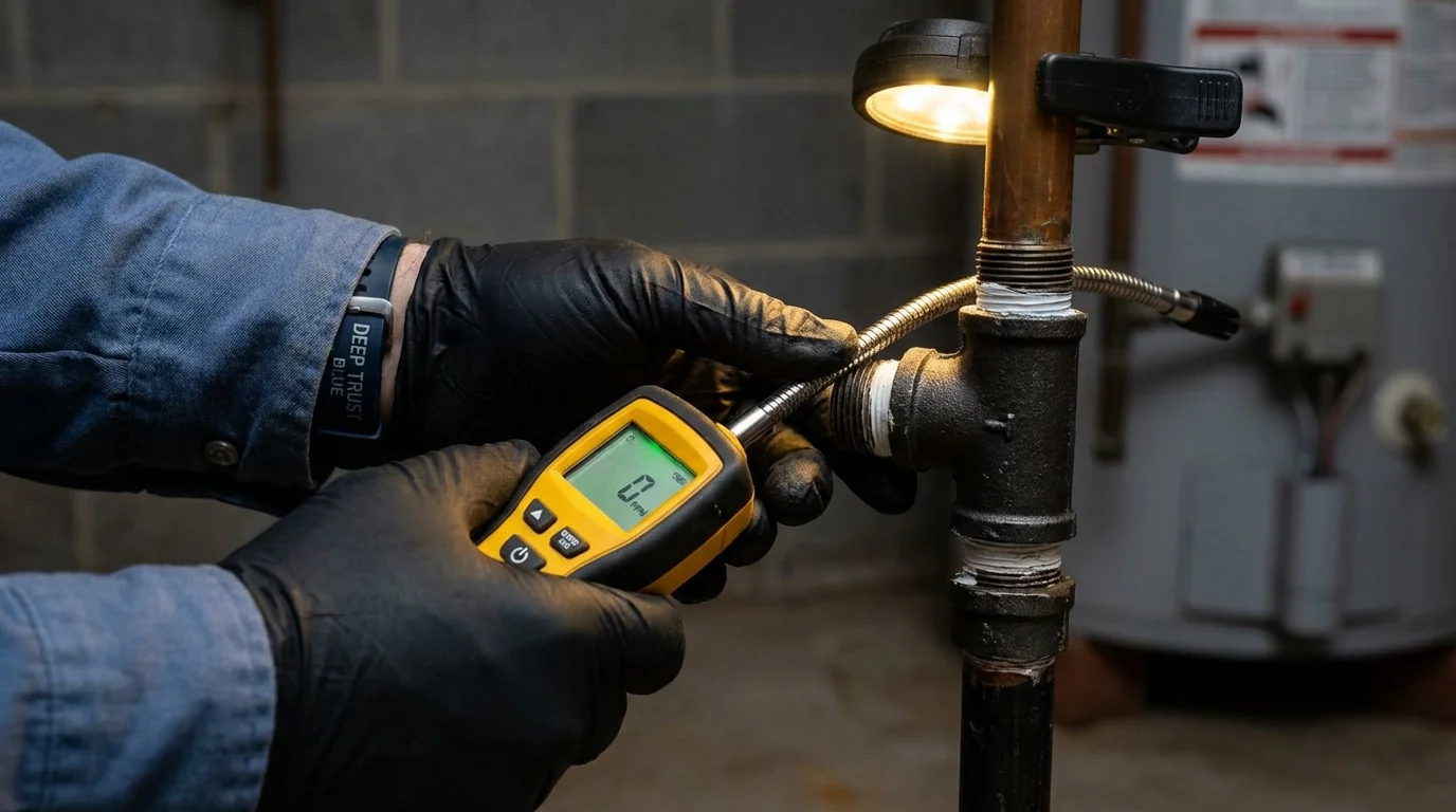 Gas leak detection with electronic sniffer by Johns Plumbing LLC in Glen Ridge