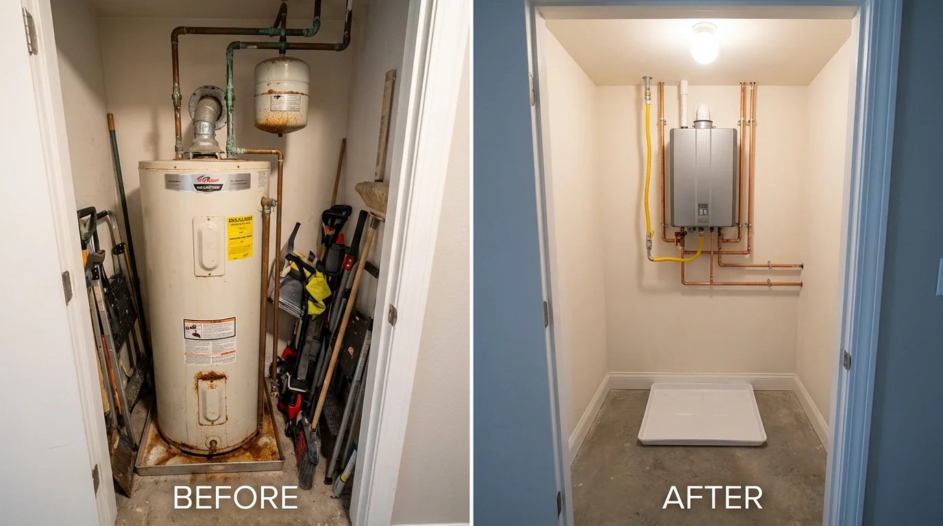 Tank water heater versus wall-mounted tankless unit comparison for Glen Ridge, NJ homeowners